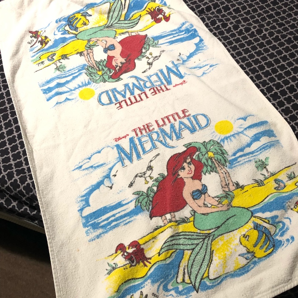 Vintage Cannon The Little Mermaid Disney Bath Beach Towel Child USA - Picture 3 of 4
